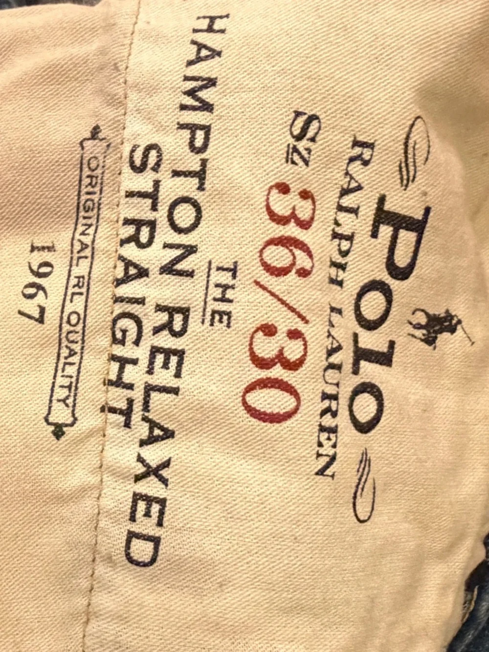Polo Jeans, Blue, Hampton Relaxed Straight, 36/30
